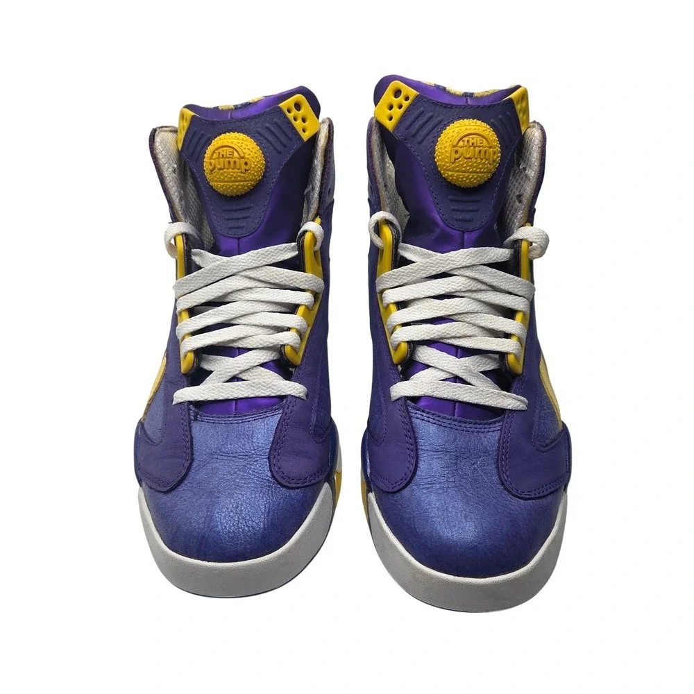 Reebok The Pump Shaq Attaq Sneakers Shoes LSU Tigers Lakers Purple Yellow Mens 9